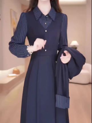 姐妹们气质轻奢小香风时尚套装2025春秋新款高级感减龄两件套连衣裙,秋季两件套