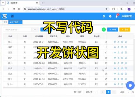 不写代码 开发饼状图#编程学习