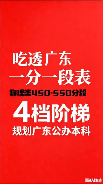 广东物理类450-550分,就分四个阶梯去规划志愿 #2026高考 #广东高考 #高考志愿填报 #升学规划