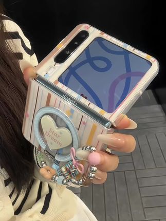 华为阔折叠手机壳 彩色条纹星星爱心折叠磁吸支架#华为purax #华为purax手机壳#阔折叠 #purax #purax手机壳