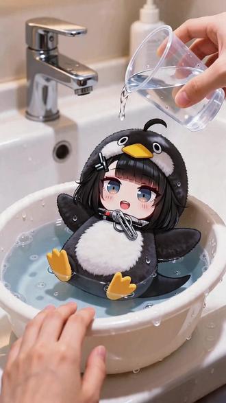 各种方式给咕嘎洗澡 #咕咕嘎嘎 #咕咕嘎嘎管理员 #终末地 #企鹅管理员