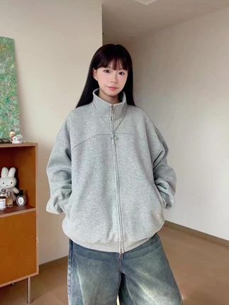 2025春秋新款开衫卫衣夹克400克重磅面料ootd穿搭男女同款L8016#卫衣 #秋冬穿搭 #情侣 #穿搭