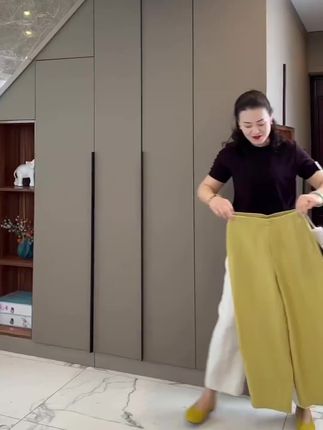 2025新款夏季薄款松紧高腰天丝亚麻宽松显瘦百搭休闲阔腿奶奶裤女