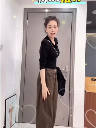 秋季66036-1老爹裤弹力哈伦显瘦百搭女士牛仔高腰韩版宽松长裤#要好好爱自已❤❤ #时尚潮流 #时尚女裤 #洋气百搭 #不挑年龄不挑身材谁穿谁好看