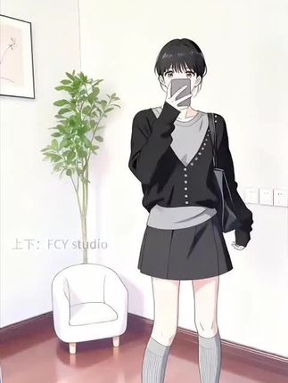2025早秋新款女韩系穿搭宽松V领长袖毛衣上衣圆领背心高腰半身裙#今日穿搭 #辣妹穿搭 #穿搭分享 #女装穿搭 #穿搭推荐 @抖音电商