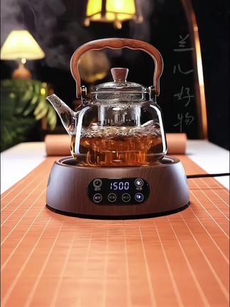 木把玻璃提梁壶家用小型电陶炉煮茶器烧水壶大容量保温泡茶壶#煮茶壶#泡茶壶#电陶炉煮茶 #茶具#茶生活