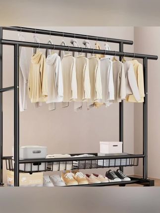 木森推荐#衣架 特粗特厚晾衣架衣架落地衣服立式架子家用卧室阳台挂衣架衣帽架#晾衣架 #挂衣架 #家用衣架 #衣帽架