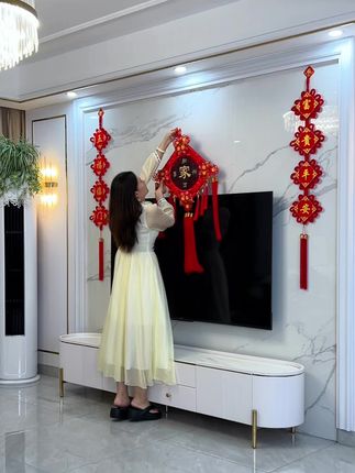桃木中国结三件套,太好看了#桃木中国结 #福到我家 #软装搭配 #乔迁之喜 #五福临门