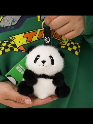 正版仿水貂毛熊猫花花布条小挂件毛绒玩具公仔成都基地同款质量好#也太可爱了吧 #毛绒公仔 #呆萌可爱 #高颜值 #时尚单品