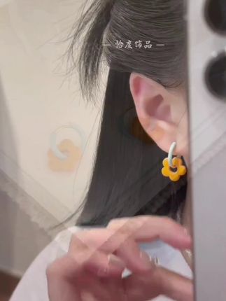 【恰度】夏日多巴胺橘色花花耳扣#耳饰耳扣 #多巴胺耳扣 #花花耳饰 #夏日耳环