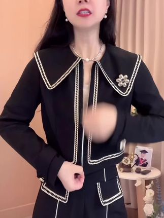 【米兰专属】【两件套】【送胸针】运动套装女秋装阔腿裤两件套D3330#减龄气质 #小个子穿搭 #女装