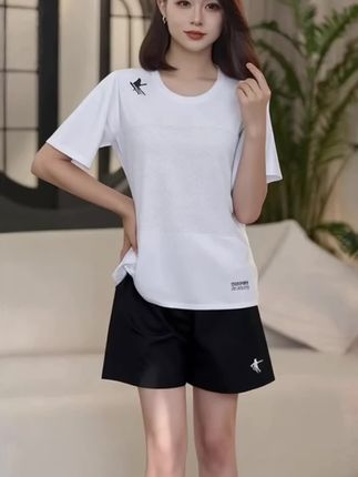 乔丹官方运动套装女夏款2025新宽松跑步速干健身短裤休闲两件套女