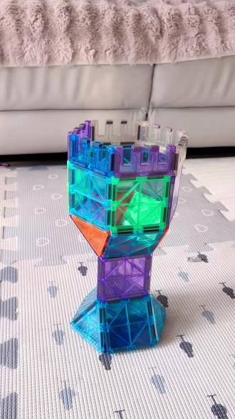 磁力片100种搭法(100/79)奖杯#磁力片 #益智玩具 #磁力片拼图大全教程 #磁力片搭建 #磁力片玩法