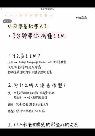 零基础学ai!3分钟搞懂什么是LLM #ai笔记 #小白的无痛学习指南 #ai #大模型 #费曼