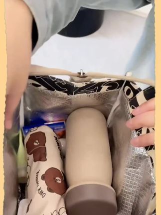 新款时尚帆布手提包日式,上班带饭午餐饭盒袋铝箔保温层手拎便当包#手提包#帆布手提包#便当包