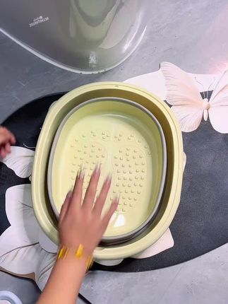 折叠泡脚桶冬天便携式过小腿保温秋冬家用泡脚盆宿舍洗脚盆足浴桶#可爱的小脚丫 #泡脚桶