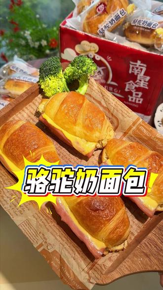 强烈推荐给早上怕迟到来不及吃早餐的学生党和上班族的一款真实添加了骆驼奶的小面包,奶香浓郁一点也不甜腻~#南星骆驼奶面包 #早餐 #牛角包 #好吃到停不下来