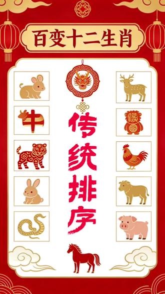 十二生肖排序背后的传统寓意 十二生肖经典排序,每一个都藏着祥瑞寓意!你知道自己生肖的寓意吗?#百变十二生肖 #国潮 #东方美学 #传统文化 + #国风