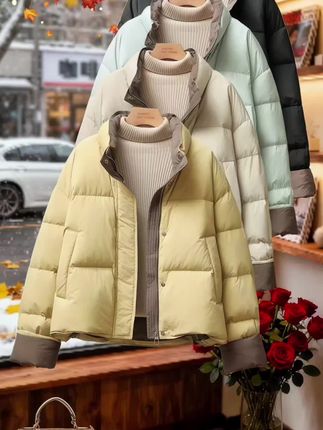 2025冬季新韩版宽松保暖立领棉服#秋冬穿搭 #保暖穿搭 #高级感穿搭 #棉服也能穿出时尚感 #大码女装 @抖加🔥上热门🔥dou+🔥热点宝