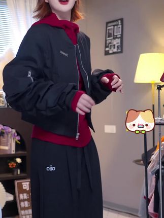【高定版】修身短外套美式运动正肩收腰开衫春秋款修身运动卫衣#修身短外套 #运动卫衣 #运动上衣 #修身显瘦 #时尚穿搭