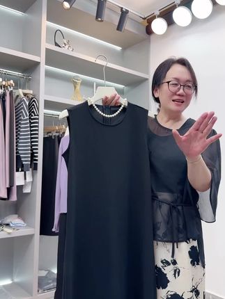 【夏央家】2025早秋新款西装面料气质连衣气质长裙#7704 #源头工厂 #源头好货 #自家工厂生产