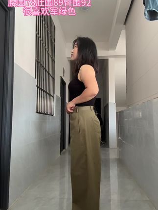 #小个子穿搭 #阔腿裤#军绿色 #种草好物