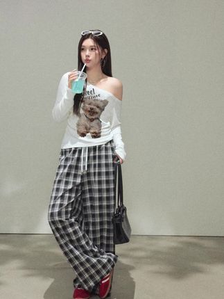 张大人米兰艺术大码装,微胖妹妹甜辣风穿搭来袭! #大码女装 #格子裤搭配 #高腰格子裤 #张大人女装 #米兰艺术风