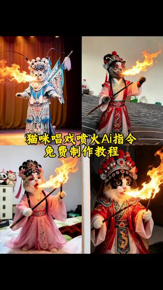 猫咪唱戏ai秦腔口令 猫咪唱戏ai指令 猫咪唱戏ai 猫咪秦腔指令 主角ai特效 #川剧喷火变脸 猫咪秦腔指令 猫咪服装京剧版ai口令 猫咪唱京剧ai 猫咪唱戏ai指令教程 猫咪喷火ai教程 #主角苟师 #秦腔 #剪映 #剪映图片设计 猫咪ai