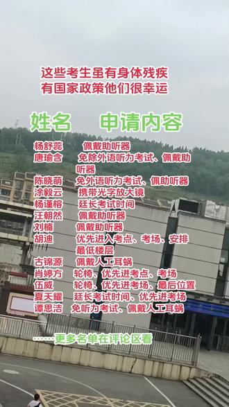 更多名单在这里##残疾考生