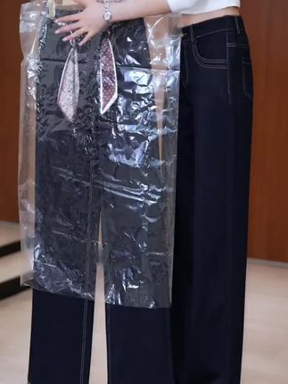 #小个子初秋显瘦穿搭 ,秋季直筒牛仔裤高腰显瘦丹宁风秋冬宽松外穿窄版阔腿时尚#百搭裤子 #春秋穿搭 #裤子 #牛仔裤