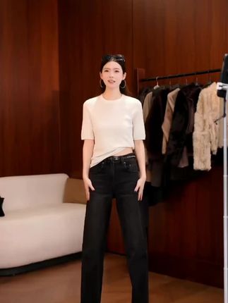巨显腿长牛仔裤#牛仔裤 #穿搭ootd #显高显瘦显腿长