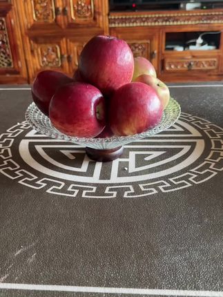 水果盘中式新中式法式复古水果盘大号加厚果盆高脚木质特大玻璃盘#好东西一起分享 #原创视频