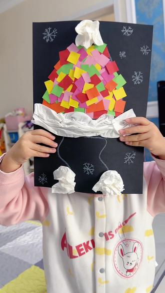 早教课堂,碎纸片做温暖帽子#创意手工 #亲子手工 #萌娃日常