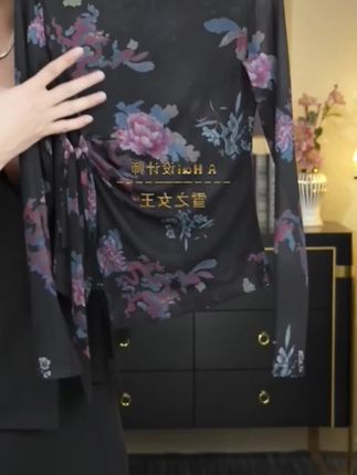 【龙吟锦瑟】2025中国风长袖绑带网纱T恤女贵气优雅百搭设计感上衣。时尚上衣#百搭上衣#洋气上衣#休闲上衣#气质上衣#百搭上衣