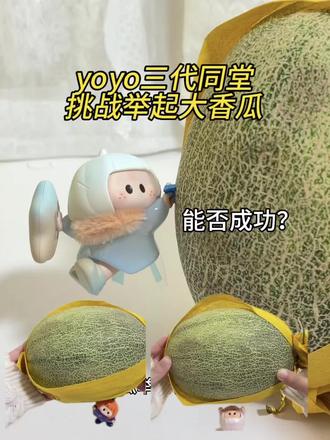 yoyo能举起来大香瓜吗?#yoyo#YOYO又快乐了#挑战#喜欢这个小东西#一只橘的miniso小物