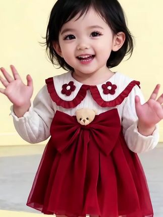 可爱萌娃秋季穿搭,甜美可爱公主连衣裙#高品质童装 #萌娃搭配 #甜美穿搭 #骗你生女儿来了 #生女儿就是用来打扮的