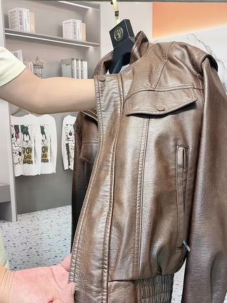 男士时尚精品皮夹克#男装 #强烈推荐 #男生穿搭 #源头实力厂家