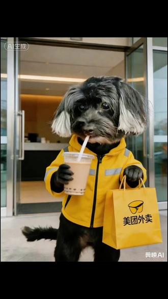1. 今日份外卖员小狗上线啦~风里雨里,奶茶送到你手里
2. 修狗送外卖,主打的就是一个又专业又委屈
3. 谁能拒绝一只会送外卖的修勾啊,奶茶都变甜了!