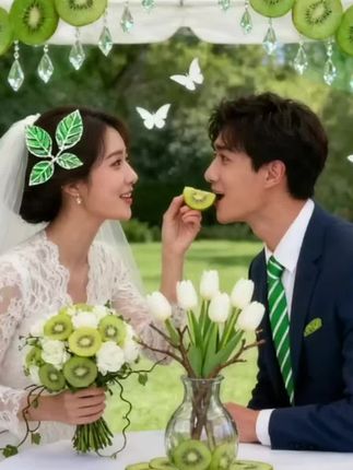 猕猴桃婚礼场景,需要婚礼的,喜欢吃猕猴桃的都看过来,#大方婚庆公司#猕猴桃#水果#婚纱礼服出租#活动策划及商演