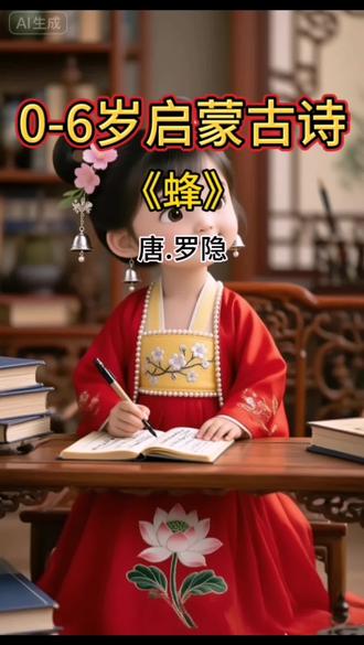 每天一分钟,轻松学古诗。《蜂》唐.罗隐不论平地与山尖,无限风光尽被占。采得百花成蜜后,为谁辛苦为谁甜。#dou上热门 #古诗词 #亲子 #古风@DOU+小助手