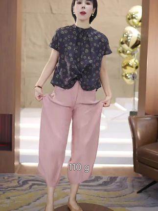 【渲渲推荐】XR-5090夏季气质清凉休闲醋酸裤#时尚裤子穿搭 #时尚裤子推荐 #时尚裤子显瘦 #白搭裤子分享 #白搭裤子洋去