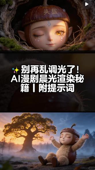 ✨别再乱调光了!AI漫剧晨光渲染秘籍丨附提示词 老规矩,所有的案例和提示词我都总结好啦,吱一声拿走!#分镜头脚本#ai短片#动漫#AI漫剧#提示词