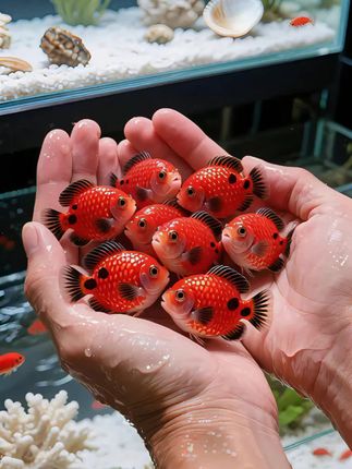想开启水族之旅却无从下手?红米奇鱼绝对是新手的绝佳选择。 它堪称“养鱼小白救星”,凭借超强的环境适应力和极简养护要求,轻松化解新手顾虑。, ,这种小鱼不挑环境,普通鱼缸搭配静置自来水就能安居。耐低温、抗缺氧,偶尔忘喂食也活力不减,生命力堪称顽强。, ,更令人心动的是它的颜值:通体艳红如宝石,鳞片折射出璀璨星光,扇形尾鳍摇曳生姿,单养灵动、群养壮观,游动时宛如水中跃动的火焰。随手拍张照片都自带氛围感,绝对是朋友圈的吸睛利器。养上一群红米奇鱼,让鲜活的色彩点亮生活空间。#红米奇鱼 #米奇鱼 #观赏鱼 #胎生鱼 #养鱼