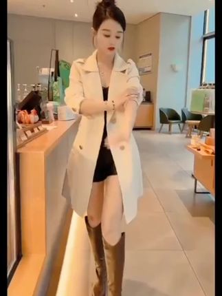 女士爆款2025春款新款正品生日高档收腰显瘦155穿风衣修身小个子