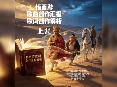 悟西游歌曲歌词详细解析版 悟西游——西游记原著感悟创意歌(国风电子•国风潮•PPT语音详细解析版•上集)——详细解析歌词,让我们更清晰《悟西游》歌词的创作灵感和脉络,也更好地理解歌曲所要表达的思想与感悟!#全民阅读•书香中国•西游记原著感悟创意歌•AI品读与思维#吴承恩•西游记原著#悟西游文化创意#一万个视角品读西游记原著