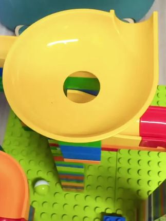 大颗粒滚珠轨道积木儿童滑道积木玩具3-6周岁益智拼装拼接积木男