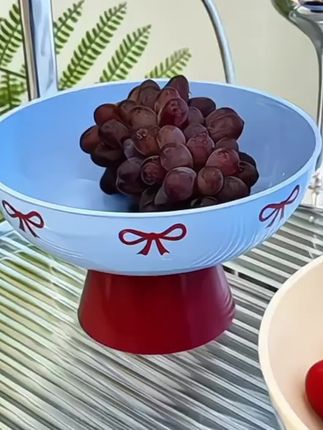 高脚水果盘点心盘蝴蝶结沥水盆高颜值果盘客厅茶几家用新款#水果沥水托盘 #沥水盘 #高颜值好物