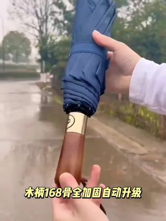 木柄168骨全加固自动升级结实防紫外线黑胶抗风晴雨伞男女晴雨伞#蔚蓝美域 #全新第四代住宅 #万科悦映晴川 #姑苏印象花园