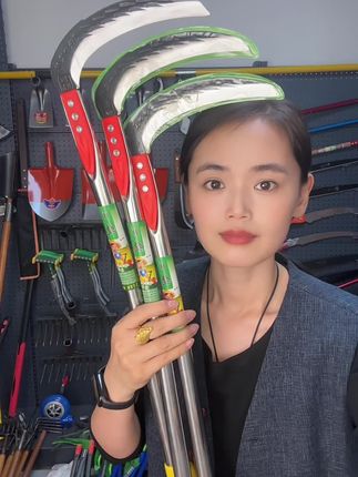 进口黑钢镰刀不锈钢手柄 #镰刀 #黑钢镰刀 #锻打镰刀 #不锈钢镰刀