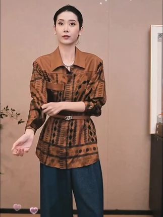 CHENSMCHEN 100桑蚕丝拼接翻领长袖衬衫女复古气质衬衣CSEC7613YW#陈什么陈#女生没衣服穿的原因找到了#夏之星穿搭梦回千禧年 #素颜试穿衣服 #夏日不重样的教师通勤穿搭